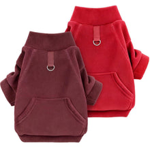 Hundepullover Hoodie mit Tasche – Warm & Bequem (Rot, M)