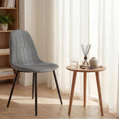YOUDENOVA Esszimmerstühle 4er Set, Grau, Samt & Metall