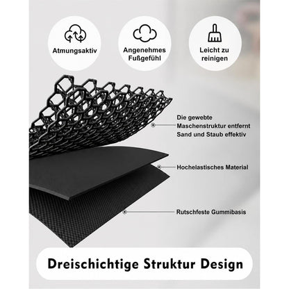 Fußmatte Halbrund 43x76 cm - Rutschfest & Schmutzfang für Draußen
