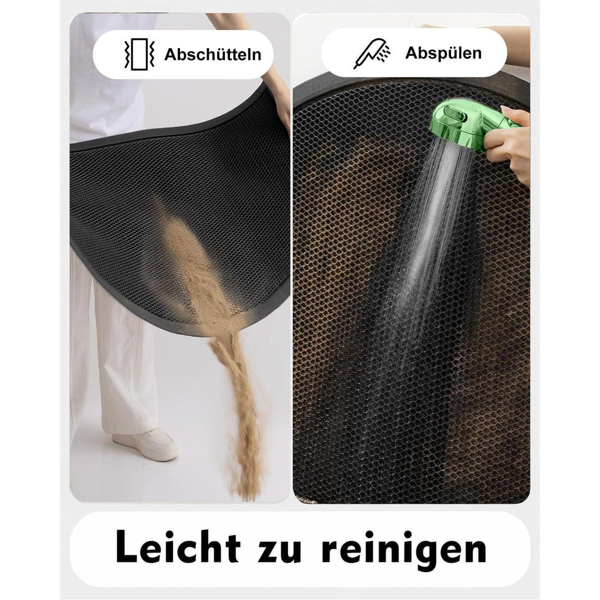 Fußmatte Halbrund 43x76 cm - Rutschfest & Schmutzfang für Draußen