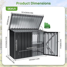 Metall-Gartenschuppen 4x2 Fuß mit Front- & Deckeltür