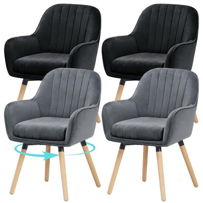 Esszimmerstühle 4er Set, 360° Drehbar, Samt & Komfort