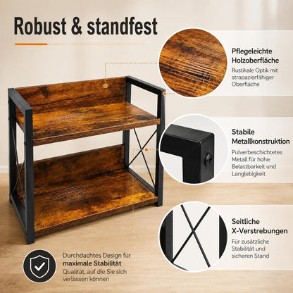 Küchenregal 2 Ebenen Holz Metall, Kaffee Organizer