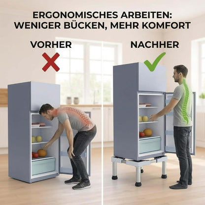 Höhenverstellbares Untergestell für Gefrierschrank – 4cm Sockel, Weiß