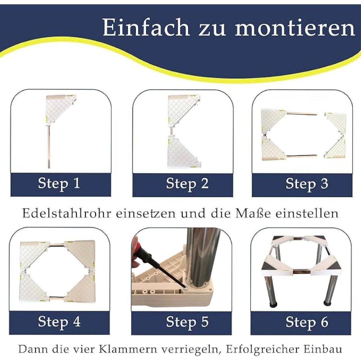 Höhenverstellbares Untergestell für Gefrierschrank – 4cm Sockel, Weiß