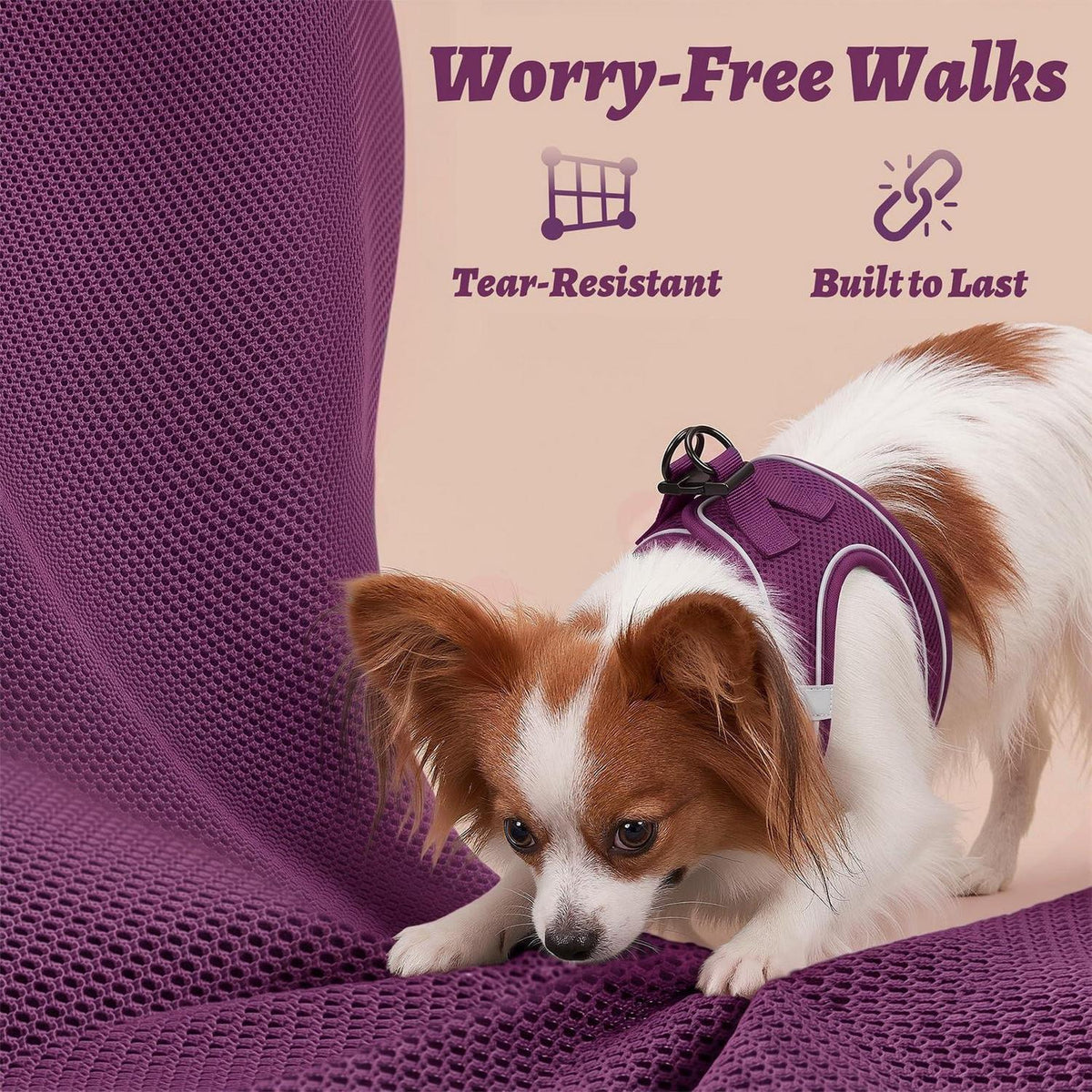 HEELE Hundegeschirr Mesh Lila – Weich & Verstellbar