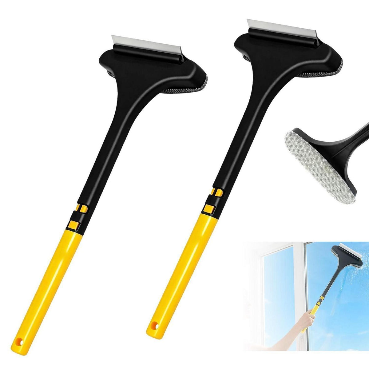 2er-Set Fenstergitter Reinigungsbürste mit Schaber