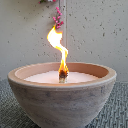 Schwabenfire Outdoorkerze aus Terrakota mit Dauerdocht Wetterfeste outdoorkerzen