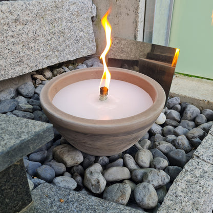 Schwabenfire Outdoorkerze aus Terrakota mit Dauerdocht Wetterfeste outdoorkerzen