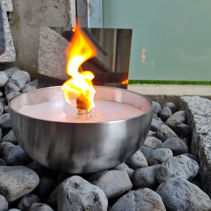 Schwabenfire Outdoorkerze mit Dauerdocht in Metallschale geschenke für Frauen kleine Outdoor Kerze geburtstagsgeschenk für frauen garten