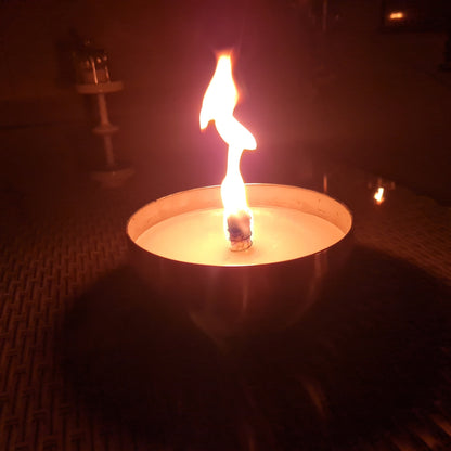 Schwabenfire Outdoorkerze mit Dauerdocht in Metallschale geschenke für Frauen kleine Outdoor Kerze geburtstagsgeschenk für frauen garten